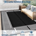 thumbnail image 3 of Outdoor Area Rug – striped Bordered Plastic Woven – Easy Clean & UV Resistant – Patio, Backyard & Camping, 3 of 7