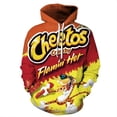 thumbnail image 1 of Sudadera con capucha de talla grande para hombre y mujer, moda informal de hip hop, estampado 3D de comida Cheetos, tendencia urbana, jersey Harajuku para niños, novedad de 2024, 1 of 4