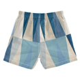 thumbnail image 2 of Blue Beige Triangles Swim Trunks Board Shorts Beach Pants Bathing Bottoms M, 2 of 8