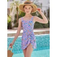 thumbnail image 7 of ANFERRY One Piece Swimdress Swimsuit for Girls Tummy Control Scalloped Swim Skirt Bathing Suit, Sizes 7-16 Y, 7 of 7
