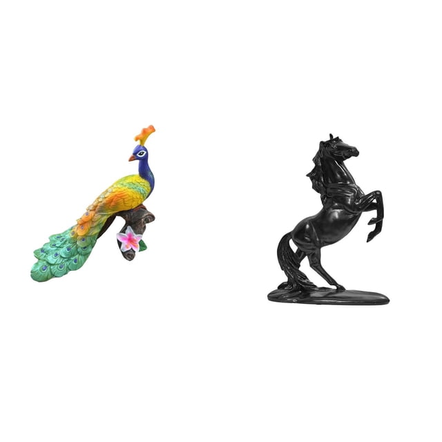 Estatua del pavo real,Estatua de pavo real,adorno de escritorio creativo y divertido,Escultura decorativa de pavo real para decoración del hogar,Estatua del caballo,Estatua de