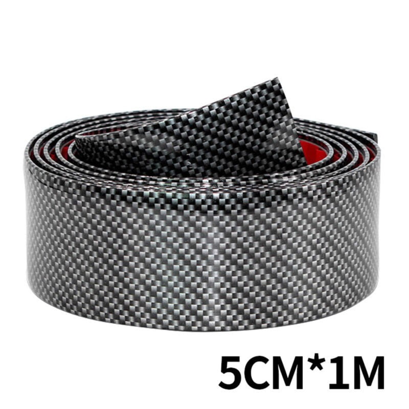 5CM*1M Car Sticker Carbon Fiber Rubber DIY Door Sill Protector Edge Guard Strip 
