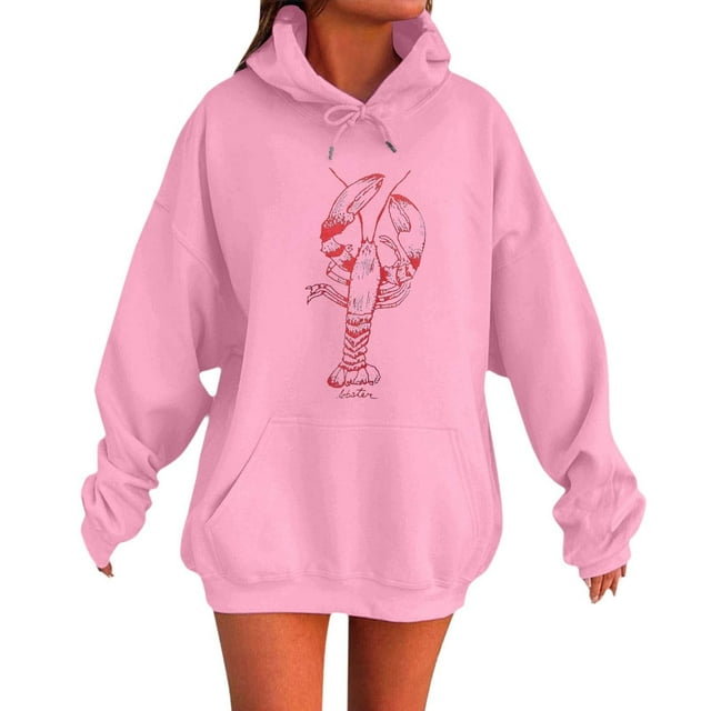 Chandail à Capuche pour Femmes Élégant Basique Manches Longues Col Rond Décontracté Doux Confortable pour l'Hiver