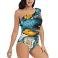 thumbnail image 5 of Balery Cute Sunflower Blue Duck One Shoulder Swimsuits for Women Ruffle Swimsuits Tummy Control One Shoulder Bathing Suits-X-Large, 5 of 8