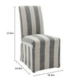 thumbnail image 4 of Wovenbyrd Lakeshore Classic Covered Dining Chair, Armless, Wood Frame - Blue and Linen Stripe, 4 of 8