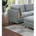 thumbnail image 3 of Living Room Furniture 8pc Sectional Sofa Set Light Grey Dorris Fabric Couch 3x Wedges 3x Armless Chair And 2x Ottomans, 3 of 9