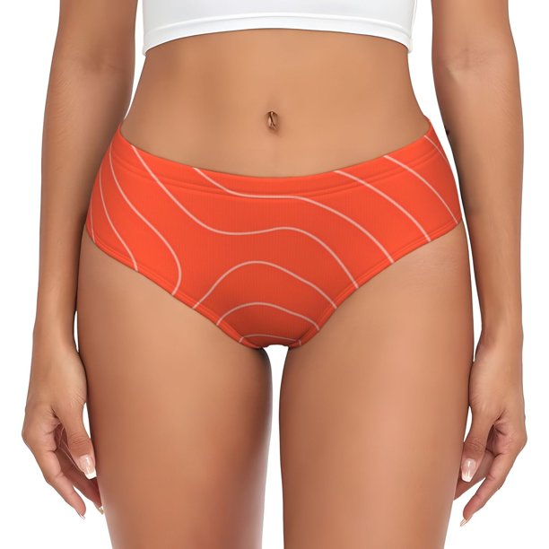Balery Salmon Fish Meat Ropa Interior de Algodón para Mujer con Dibujo – Braguitas Cómodas y Elásticas, Estilo Clásico-XX-Large