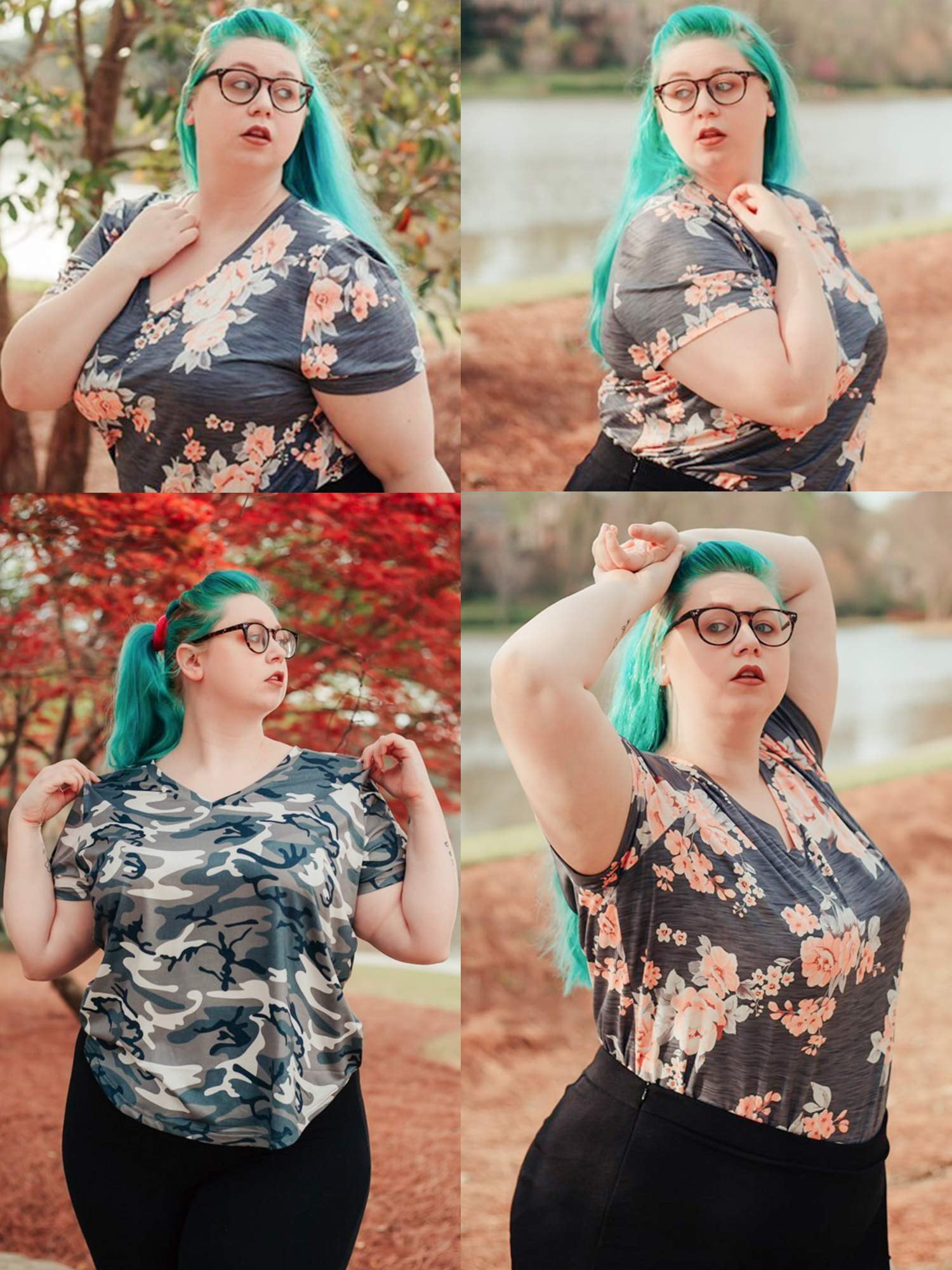Plus Size Women's Summer Tops - Lace Sleeve Tunic In Floral, Leopard, Or Tie Dye (XL-5XL)