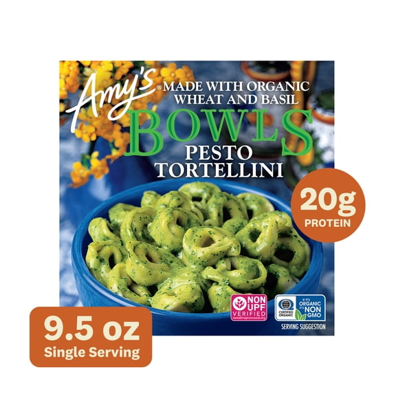 Amy's Frozen Meals, Pesto Tortellini Bowl, Microwave Meals, 9.5 oz