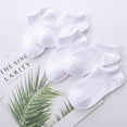 thumbnail image 2 of 5 Pairs/lot 1 to 12 Years Summer Solid White Cotton Socks For Children Socks Spring No-show Low Cut Socks Boys Girls Boat Socks Mesh White 9 to 12 Years, 2 of 6