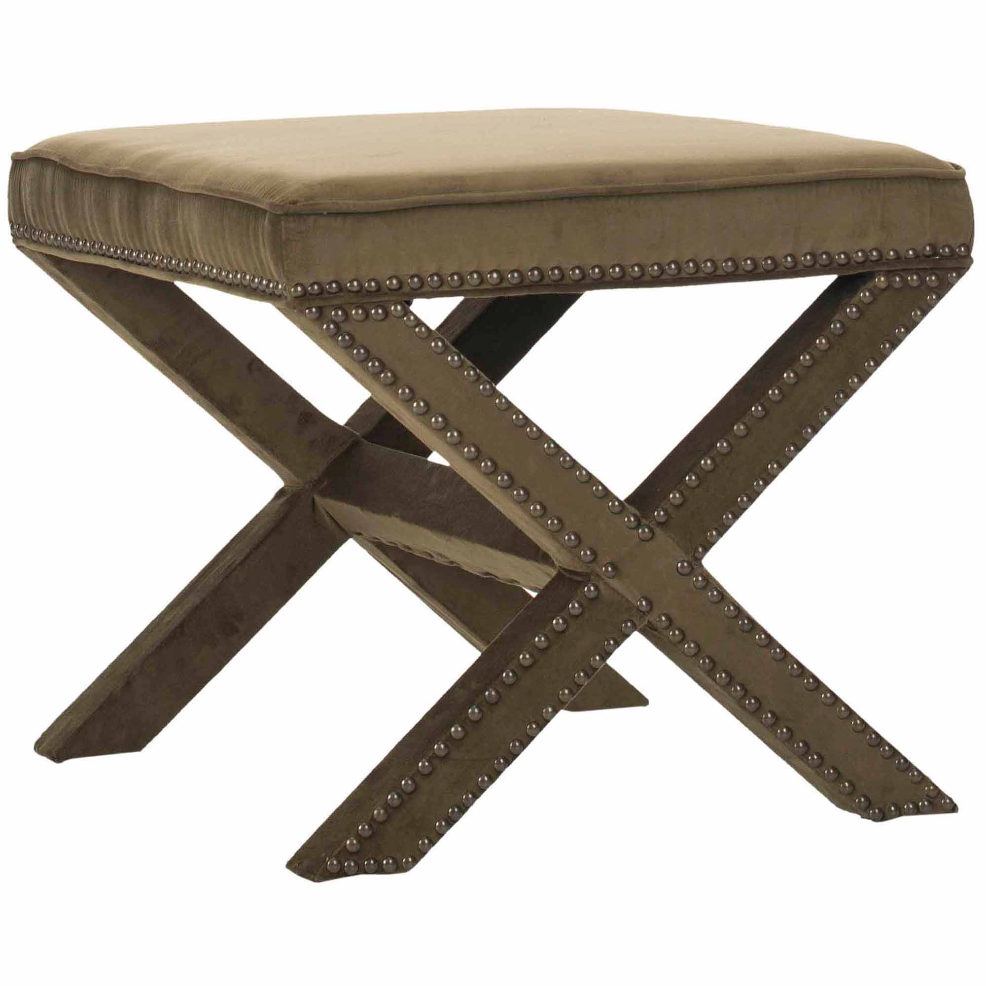 Safavieh Palmer Transitional Cross Leg Upholstered Ottoman Walmart