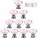 thumbnail image 1 of 10 wardrobe door handles furniture drawer cupboard, 30mm crystal glass diamond with screws - pink, 1 of 2