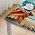 thumbnail image 4 of nygtbtfer Shell On The Beach Rectangle Table Cloth Stain and Wrinkle Resistant Spillproof TableclothVinyl Woven Decorative Table Cover for Dining Table Elastic Edge, 4 of 7