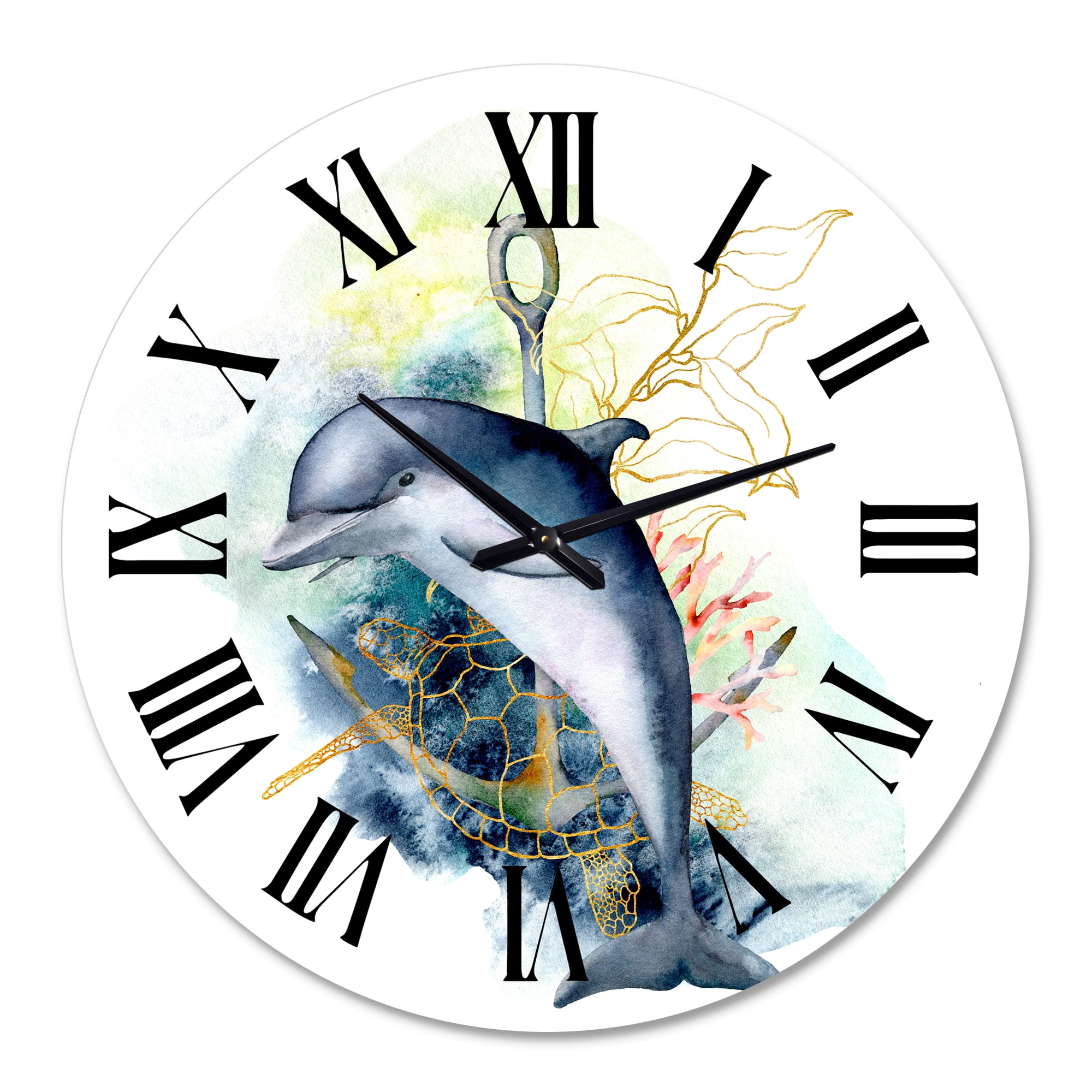 Designart 1 in Quartz Coastal Wall Clock