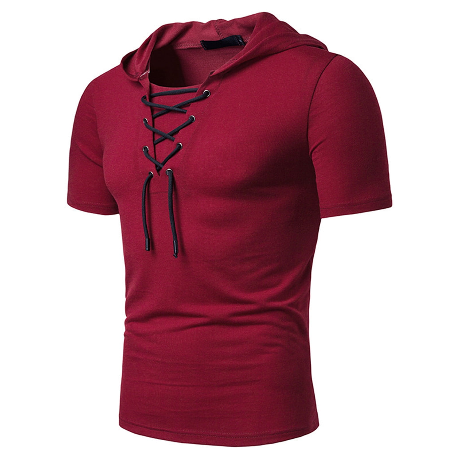 HSMQHJWE Red Shirts For Men Dress Shirt Neck Men Shirt Short Sleeve ...