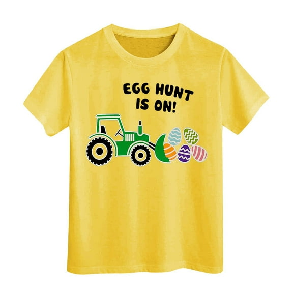 CAIXIA Easter Shirts Funny T Shirts Boys Girls Easter Day Baby Girl Shirts Fashion Crew Neck Casual Short Sleeve Girl Tops 4t Basic Tee Size 7 Boys Clothes 3-4 Years