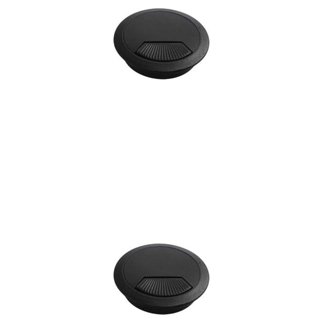 Riwesomey Cubierta de orificio para escritorio de computadora, portátil, aislante, redondo, ajustable, antideslizante, escritorio, oficina, 53 mm negro 2piezas