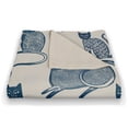 thumbnail image 3 of Creative Products Blue Cat Pattern 50 x 60 Coral Fleece Blanket, 3 of 3