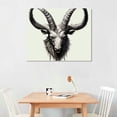 thumbnail image 2 of JRXY  Vintage Antelope Horn Wall Art Wild Nature Canvas Prints Animal Poster For Home Office Decorations With Framed Picture 2, 2 of 4