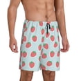 thumbnail image 2 of Pofeuu Hand Drawn Strawberry Print Men's Soft Woven Elastic Waistband Sleep Pajama Short-Small, 2 of 6