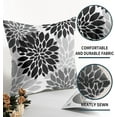 thumbnail image 5 of Grey Gray Black Pillow Covers 20x20 Set of 2 Dahlia Flower Outdoor Decorative Throw Pillows Modern Geometry Art Farmhouse Pillowcases Linen Cushion Case Decor for Home Sofa Couch Bed, 5 of 6