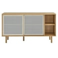 thumbnail image 4 of Console Entry Table Sideboard Cabinet, Brown Oak, Wood, Metal, Industrial Living Lounge Cafe Lobby Hospitality Restaurant, Modern Contemporary HB34578, 4 of 10
