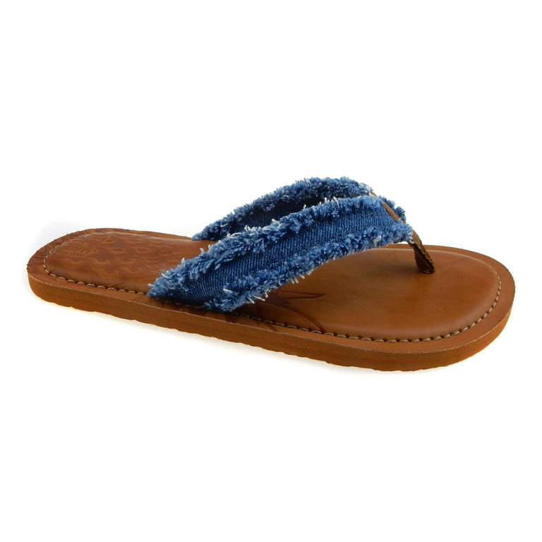 New Time And Tru Women's Sz 10 Blue denim Bow Flip Flop Sandals NWO Tags Or  Box