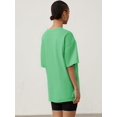 thumbnail image 3 of Womens Oversized T Shirts Summer Half Sleeve Crew Neck Tunic Tops, 3 of 4