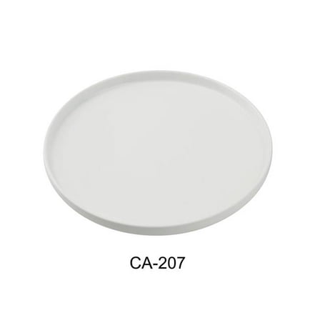 Yanco CA-207 Cambria Round Plate with Upright Rim, Bright White - 7.25 x .875 in. - China - Pack of 36