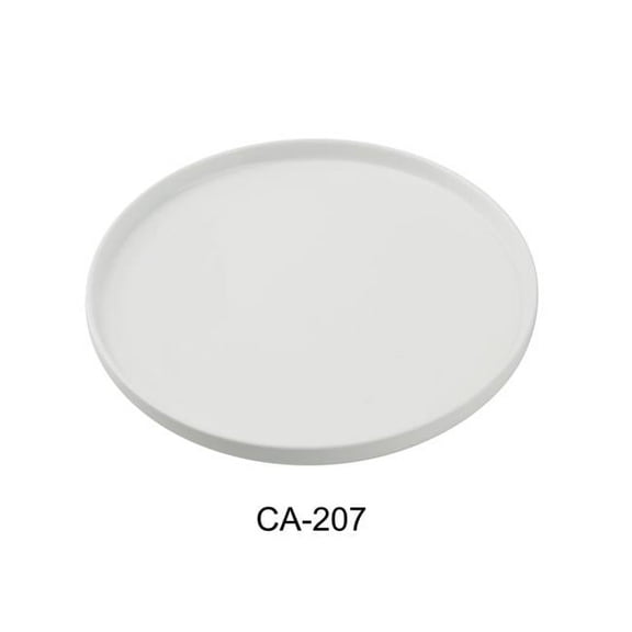Yanco CA-207 Cambria Round Plate with Upright Rim, Bright White - 7.25 x .875 in. - China - Pack of 36