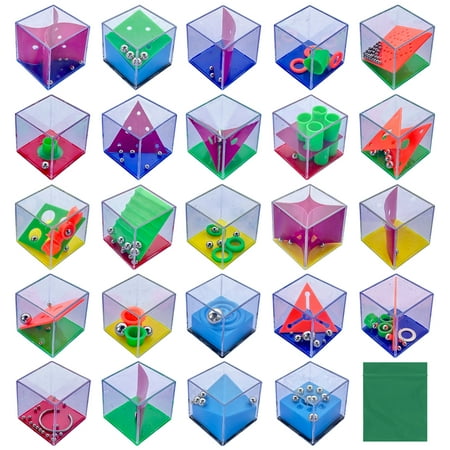 Brain Teaser Puzzle Cubes Party Favors for Kids Adults 24 Pack Toy Set Gifts Mini Games ADHD Autism Stress Relief Stocking Stuffers Bulk Goodie Bag Filler Treasure Box Classroom Prizes School