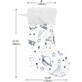 thumbnail image 2 of Coolnut 17.7 Inch Christmas Stockings, 2 PCS Cartoon Space Elements (2) Presonalized Large Stocking Sock for Family Holiday Xmas Party Decorations, 2 of 7