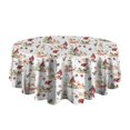 thumbnail image 5 of White Christmas Gnome Pattern Round Tablecloth 60"x60",Wrinkle Wipeable Table Cloth for Kitchen Dining Room Picnic Patio Party, 5 of 6