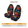 thumbnail image 2 of FOR U DESIGNS Skull Rose Print 2 Pcs Car Front Seat Covers Washable Driver Seat Cover with Backrest Scratch-Resistant Car Seat Protector Automotive Interior Accessories, 2 of 7