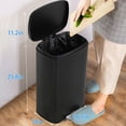 thumbnail image 4 of FOA Ament 13 Gallon Stainless Steel Step Foot Pedal Trash Can in Black, 4 of 14