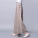 thumbnail image 4 of Pantalones anchos finos de algodón y lino para mujer, pantalones hasta el tobillo holgados y transpirables de cintura alta para primavera y verano, pantalones de pierna ancha para mujer, 4 of 5