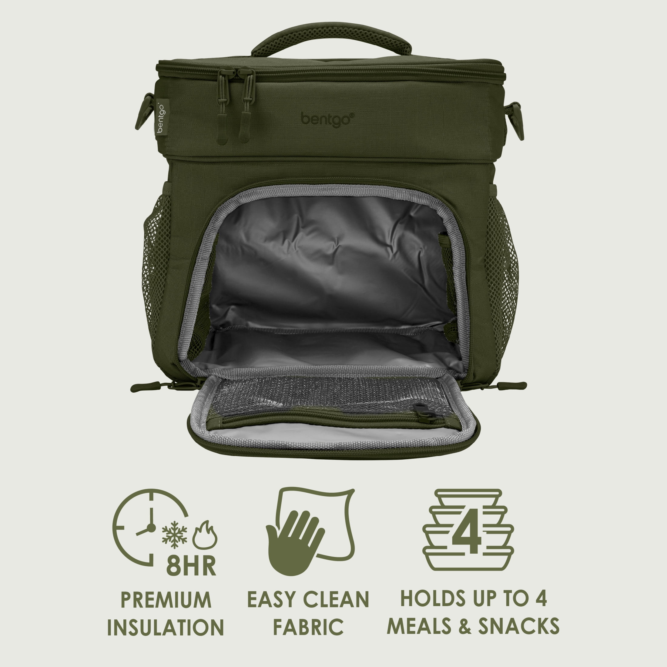 bentgo Prep Deluxe Insulated Multimeal Bag 5-Compartment Olive Green (BGPRPBAG-OG)