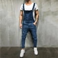 thumbnail image 2 of Chinos Pants Long Pants For Men Mens Washed Denim Bib Jeans Overalls Casual Ripped Denim Jumpsuits Rompers Black L, 2 of 8