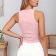 thumbnail image 5 of Lixiuxyad Camisoles For Women Fashion Sequin Camisole Summer Sleeveless Tank Top With Glitter Rhinestone Spaghetti Strap For Casual Party Wear,Pink, 5 of 7