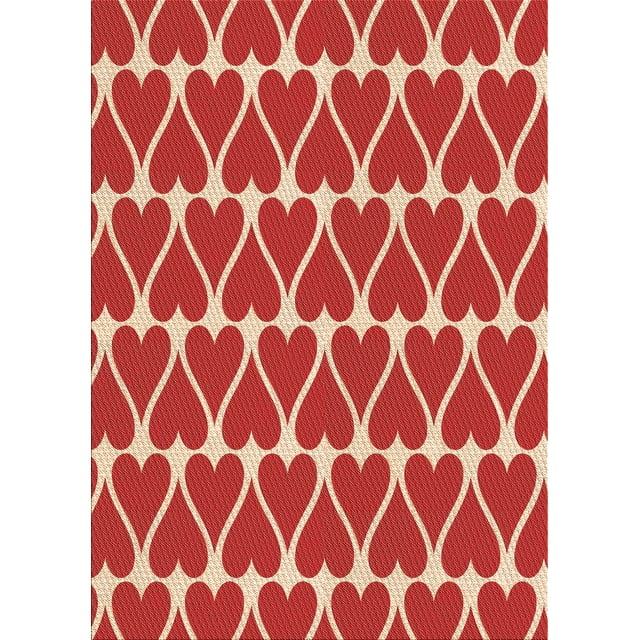 Ahgly Company Tapis d'Intérieur Rectangulaires Transitionnels Rouges Lavables à la Machine, 7 Pieds x 9 Pieds