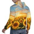 thumbnail image 6 of Pofeuu Beautiful Golden Sunflower Field Print Mens Casual Hooded Collar Drawstring Hoodies Pullover Sweatshirts Casual Long Sleeve Shirts-4X-Large, 6 of 7