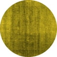 thumbnail image 1 of Ahgly Company Indoor Round Abstract Yellow Contemporary Area Rugs, 5' Round, 1 of 4