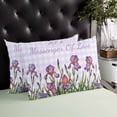 thumbnail image 4 of Purple Floral Spring Throw Pillow Cover 16 x 24 Inch Decorative Pillow Cover Lavender Buffalo Plaid Botanical Lumbar Pillowcase Seasonal Rectangle Cushion Case for Couch Sofa Bed Living Room, 4 of 7