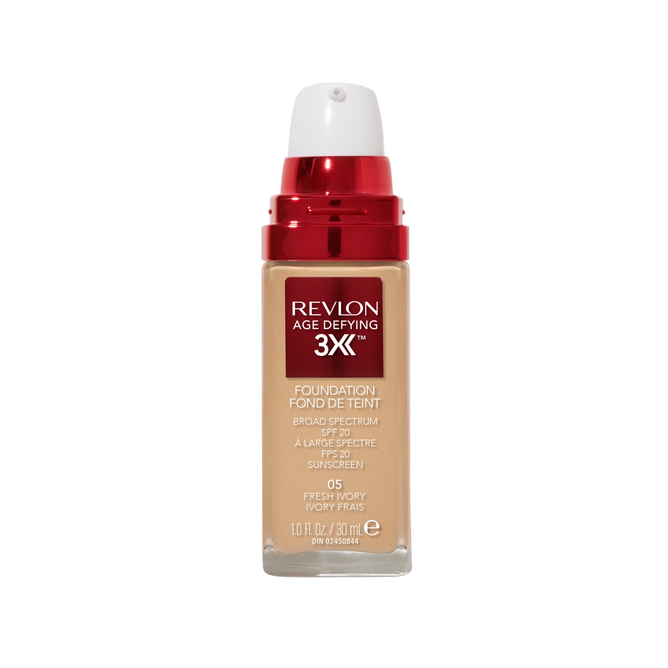 (3 pack) Revlon Age Defying 3X Cream Foundation Makeup, SPF 20, Fresh Ivory, 1 fl oz
