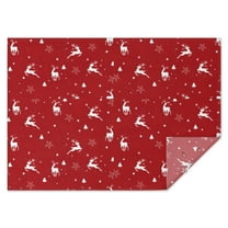 Red Christmas Deer Pattern Rectangle Tablecloth 60"x84",Waterproof Polyester Rectangle Table Cloth, Wipeable Spillproof Polyester Tablecloth for Dining, Camping, Indoor and Outdoor
