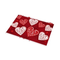 Valentine's Day Welcome Doormat, Red and Heart Sweet Love Indoor Outdoor Entrance Mat, Front Porch Rug for February Romance, Housewarming Greetings Gift, Home Decor, Non-Slip,B
