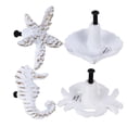 thumbnail image 4 of NICEXMAS 1Set White Round Cabinet Door Handles with Ornate Marine Animal Design for Drawers, 4 of 8