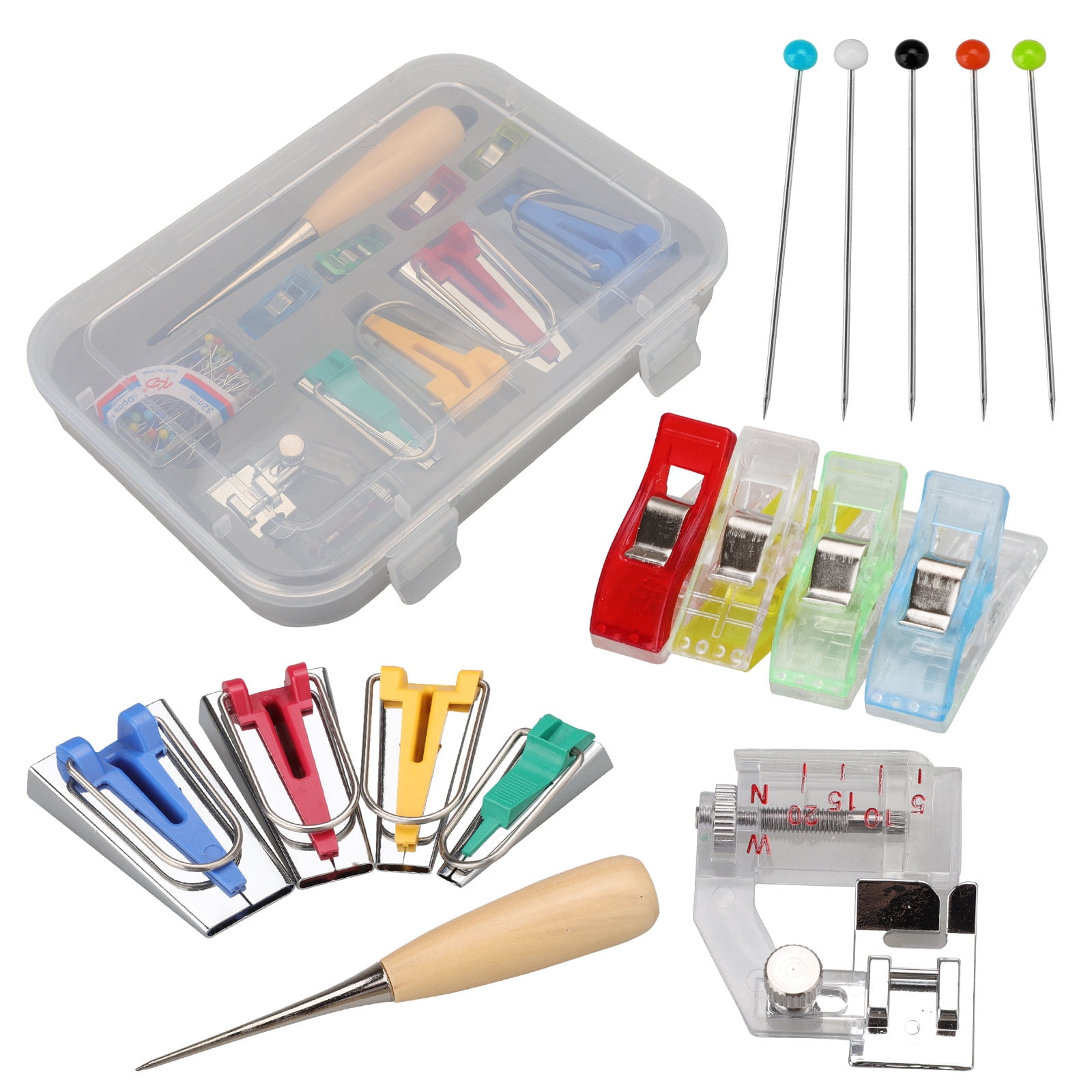 Bias Tape Maker Kits with 4 Sizes 1/4" 1/2" 3/4" 1" (6mm 12mm 18mm 25mm