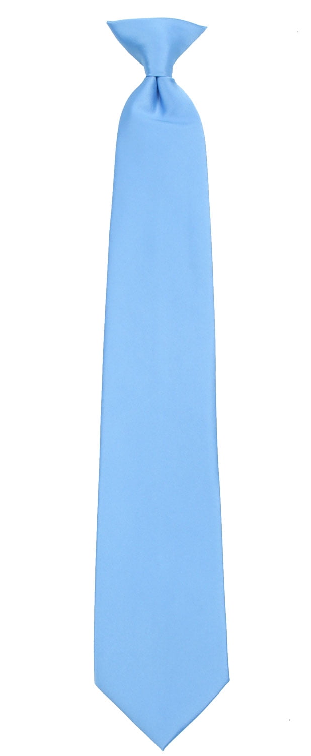 Mens Solid Color Clip On Easy to Remove Clip Necktie Ties