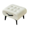 thumbnail image 4 of TISHITA PU Leather Footstool Step Stool Portable Handle Non Slip Padded Foot Rest Potty Stool for Playroom Entryway Decor Guest Rooms white, 4 of 8
